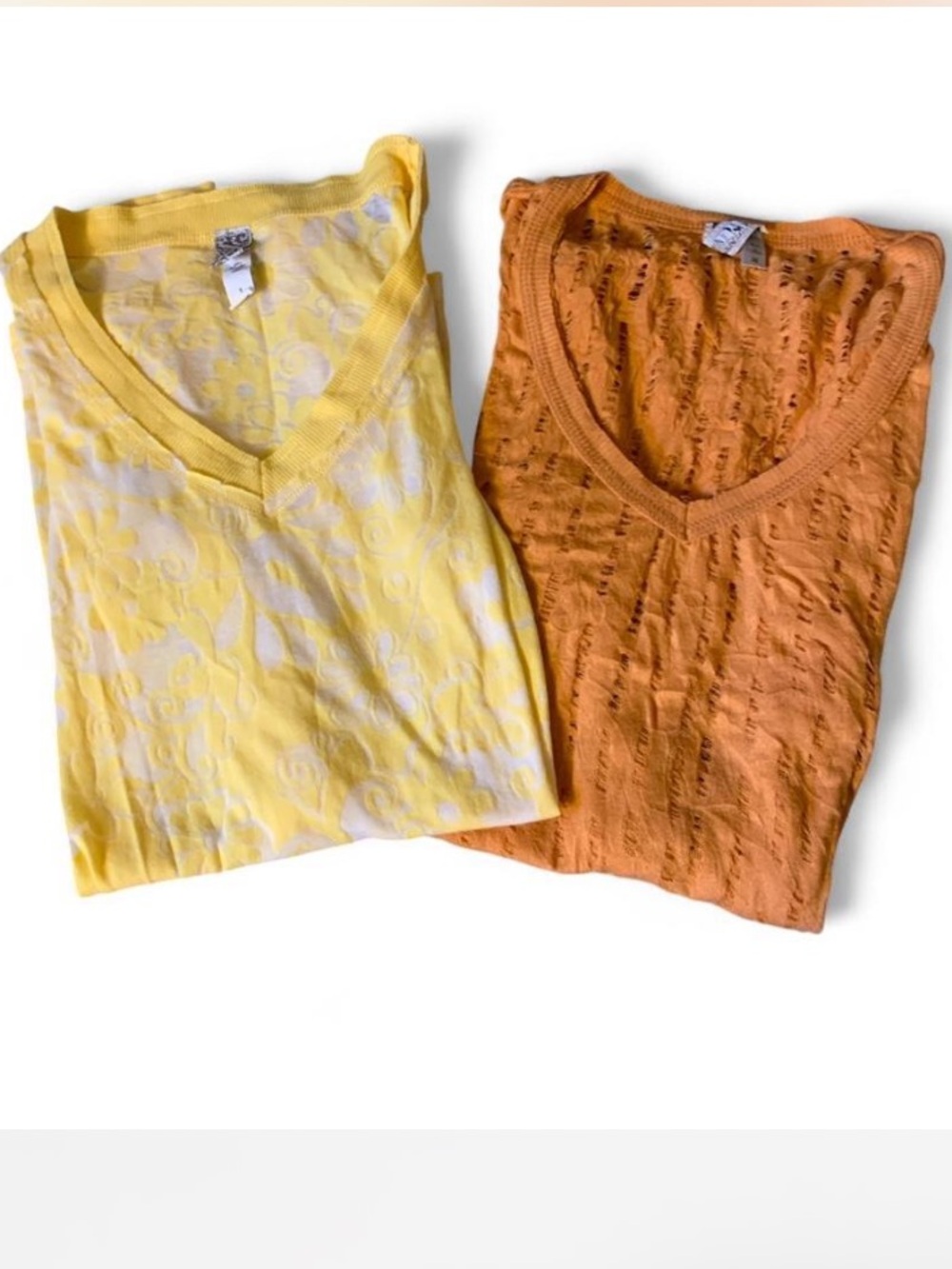 Vintage Y2K yellow and orange ribbed BKE tops M
